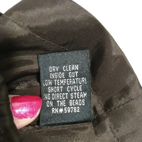 Adrianna Papell Occasion Formal Gown Dress Layered Size 4 Brown Sleeveless Jewel - Picture 9 of 9